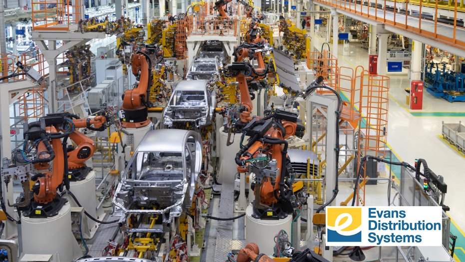 Sequenced Parts Delivery Graphic, Automotive Assembly Line