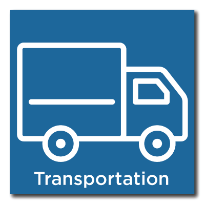 Transportation Icon blue background
