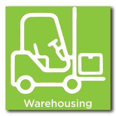Warehousing Icon green background