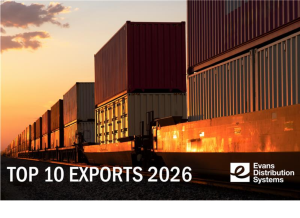 Stock image of containers as they are exported to the US