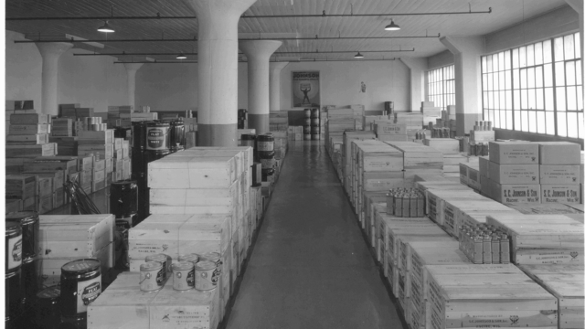 Interior of Fort Street warehouse, 1930